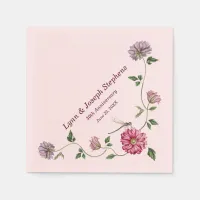 Pink & Purple Floral Vine   Napkins