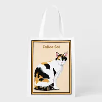 Calico Cat Personalized Grocery Bag