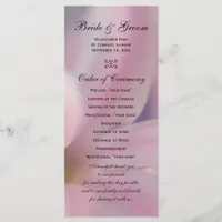 Pink Hyacinth Flowers Wedding Program