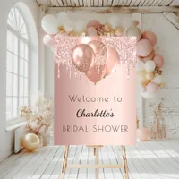Bridal Shower rose gold blush glitter welcome Foam Board