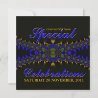 Burning Hearts Electric indigo Lace Invitation