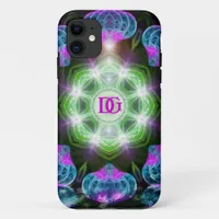 Green Pink Blue Ferris Wheel Fractal Art Custom iPhone 11 Case