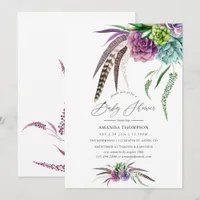 Mystical Boho Watercolor Baby Shower Invitation