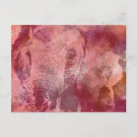 Pink Elephant Grunge Postcard