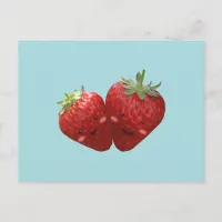 Lovely Strawberry Couple Postcard