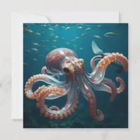 Glasslike Octopus in the Deep Sea Note Card