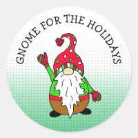 Gnome for the Holidays Christmas Classic Round Sticker