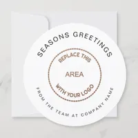 Business Logo Simple Corporate Christmas Circular Holiday Card