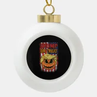 Trumpkin Or Treat Funny Halloween Trumpkin Ceramic Ball Christmas Ornament