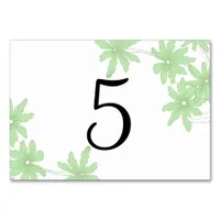 Light Green Daisies Wedding Table Numbers