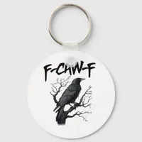F Caw F Crow, F-Caw-F Funny Bird Saying Meme Keychain