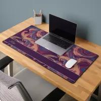 Purple & Colorful Swirling Watercolor Custom Desk Mat