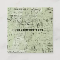 Distressed Grunge Music Square Business Card