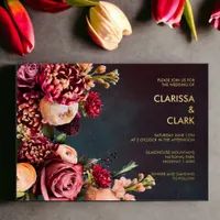 Dark Moody Bold Floral Marsala Wedding