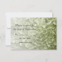 Green Annabelle Hydrangea Floral Wedding RSVP