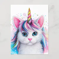 Unicorn Kitten Postcard