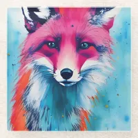 Red Fox Glass Coaster
