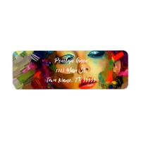 Woman Colorful Painting Label