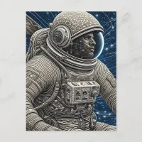 Ai Art Astronaut in Space Postcard