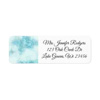 White and Blue Marble Gems Label