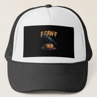 F-Caw-F Halloween Raven Jack-O-Lantern Spooky Seas Trucker Hat