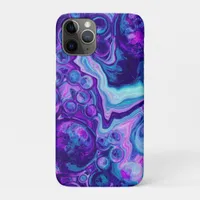 Purple, Blue, Pink Marble Bokeh Fluid Art  iPhone 11 Pro Case