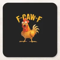 F-Caw-F Funny Unique Square Paper Coaster