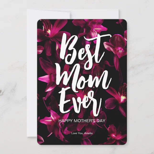 Magenta Orchids | Mother's Day Flat Greeting Card