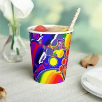 Rainbow Blast Abstract Art   Paper Cups