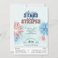 Independence Day July 4th Fireworks Party Invitation