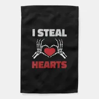 Steal Hearts Valentines Day Funny Skeleton Hand Garden Flag