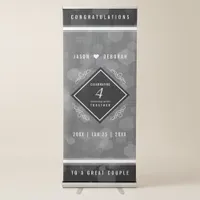 Elegant 4th Linen Wedding Anniversary Celebration Retractable Banner