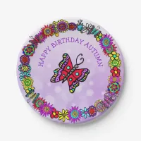 Personalized Happy Birthday Unicorn and Fairy Paper Plates