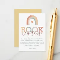 Boho Rainbow Baby Shower Book Request Card – Water