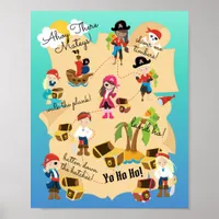 Cute Fun Personalized Pirate Treasure Map Poster