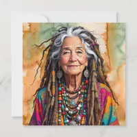 Cool Old Lady in Dread Locks Hippie Woman Blank