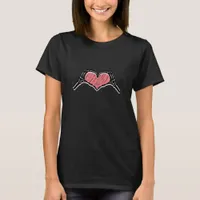 Skeleton Hand Heart Sign Valentines Day Classic T-Shirt