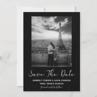 Minimalist Photo Save the Date Black and White