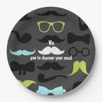 Dashing Little Man Mustache Party Paper Plates