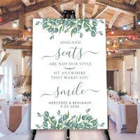 Eucalyptus Pick A Seat Personalized Wedding Foam Board