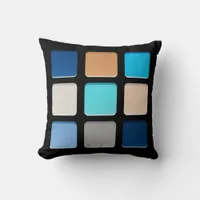 Blue Beach Makeup Artist Girly Throw Pillow