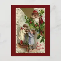 Santa Joyful Christmas Holiday Postcard