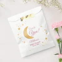 Over the Moon Pink Thank You Girl Baby Shower Favor Bag