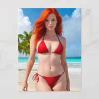 Sexy Red Bikini Postcard