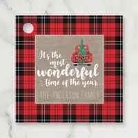 It's the Most Wonderful Time of the Year Plaid Favor Tags