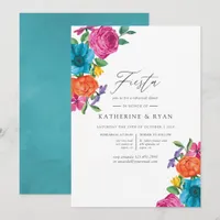 Watercolor Floral Fiesta Rehearsal Dinner Invitation