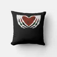 Skeletal Heart  Throw Pillow