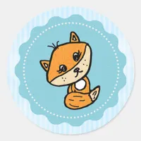 Little Fox Woodland Creature Forest Animal Classic Round Sticker
