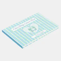 Personalized Blue & Green Stripes Baby Shower Book