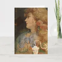 Pretty Lady Vintage Digital Collage Card